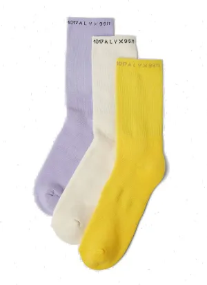 1017 ALYX 9SM Pack Of Three Logo Intarsia Socks