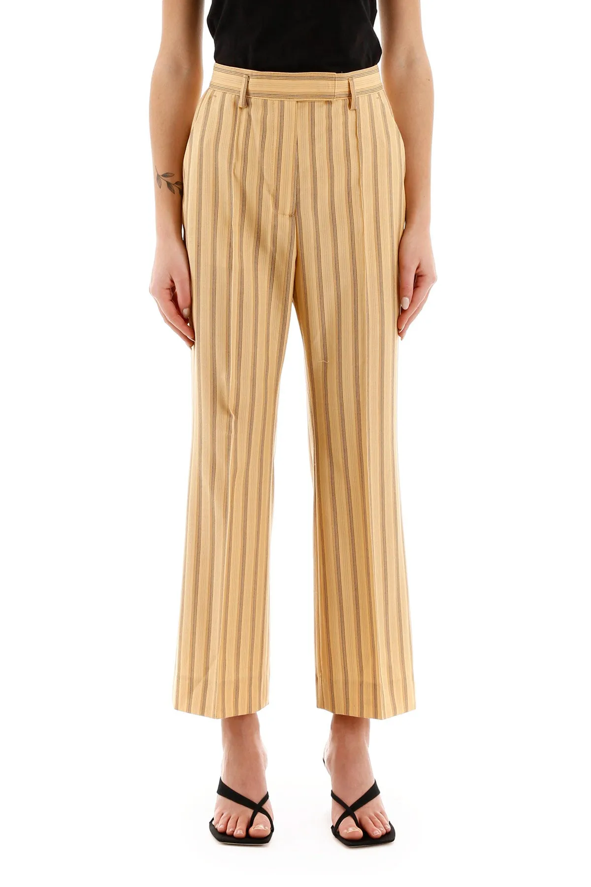 Acne Studios Striped Cropped Trousers