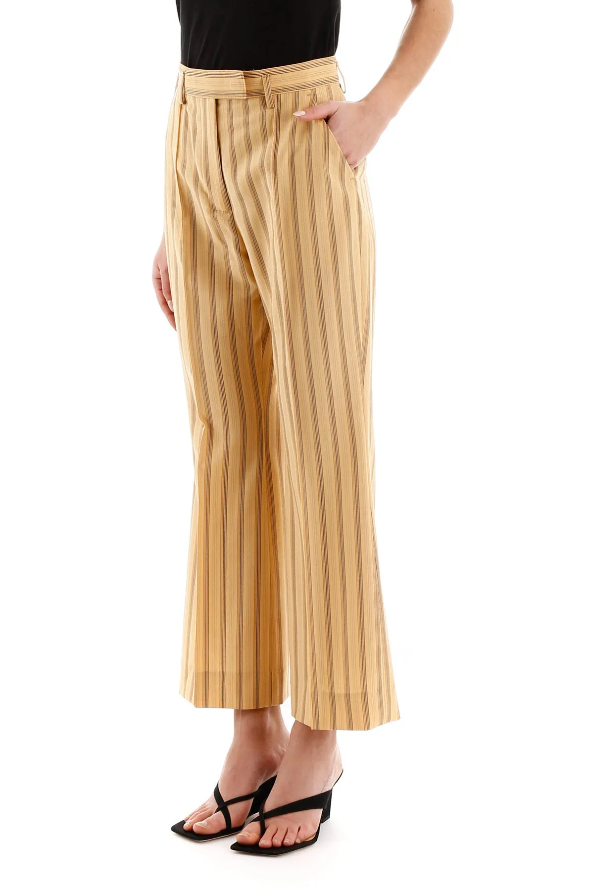 Acne Studios Striped Cropped Trousers