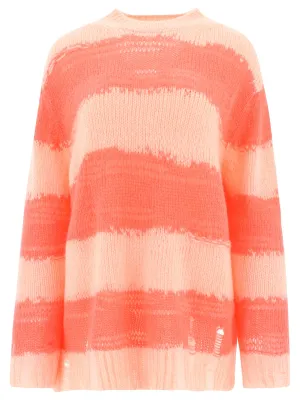 Acne Studios Striped Distressed Knit Jumper
