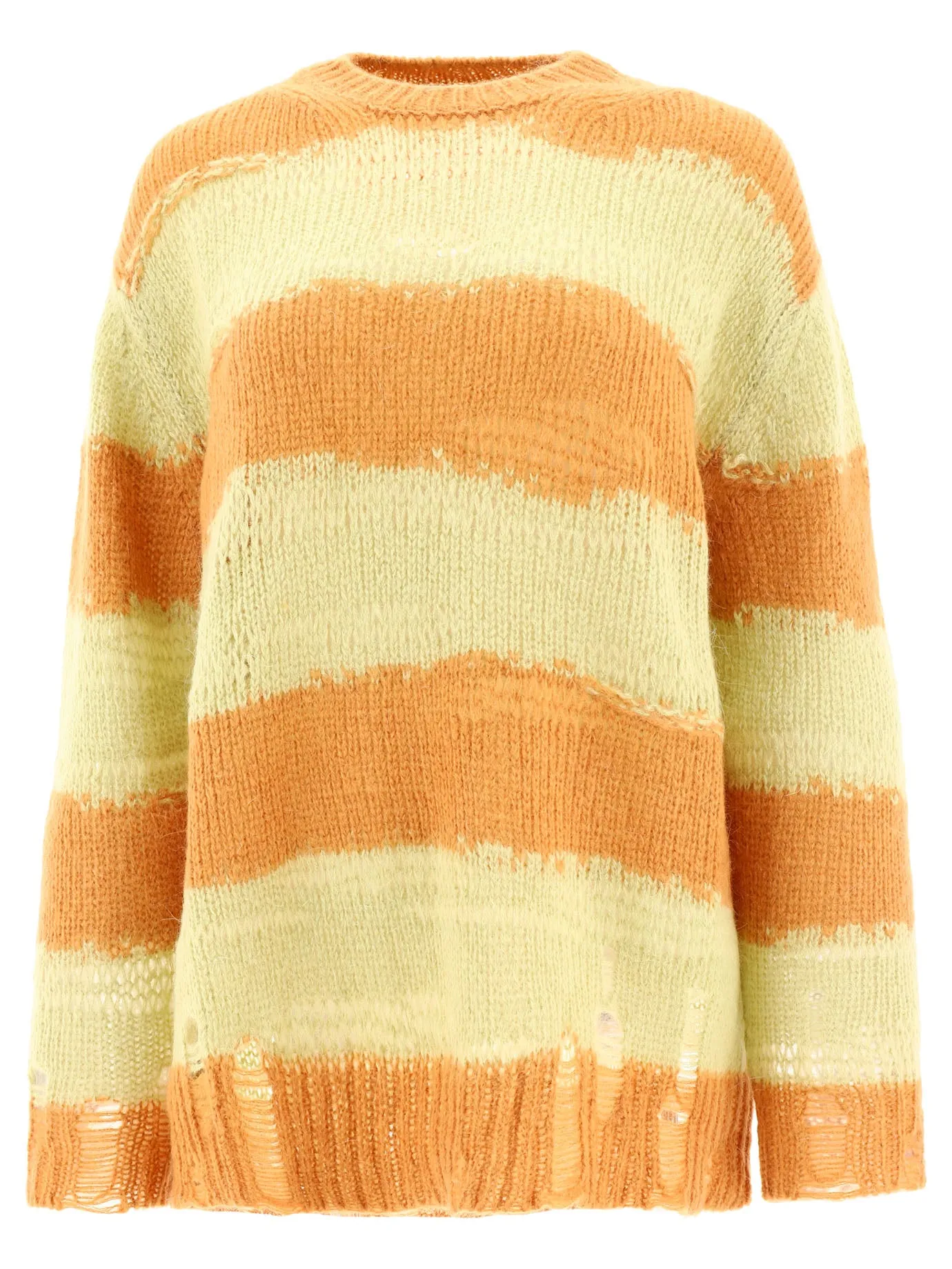 Acne Studios Striped Distressed Knit Jumper