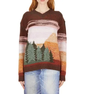 Acne Studios V-Neck Intarsia Sweater