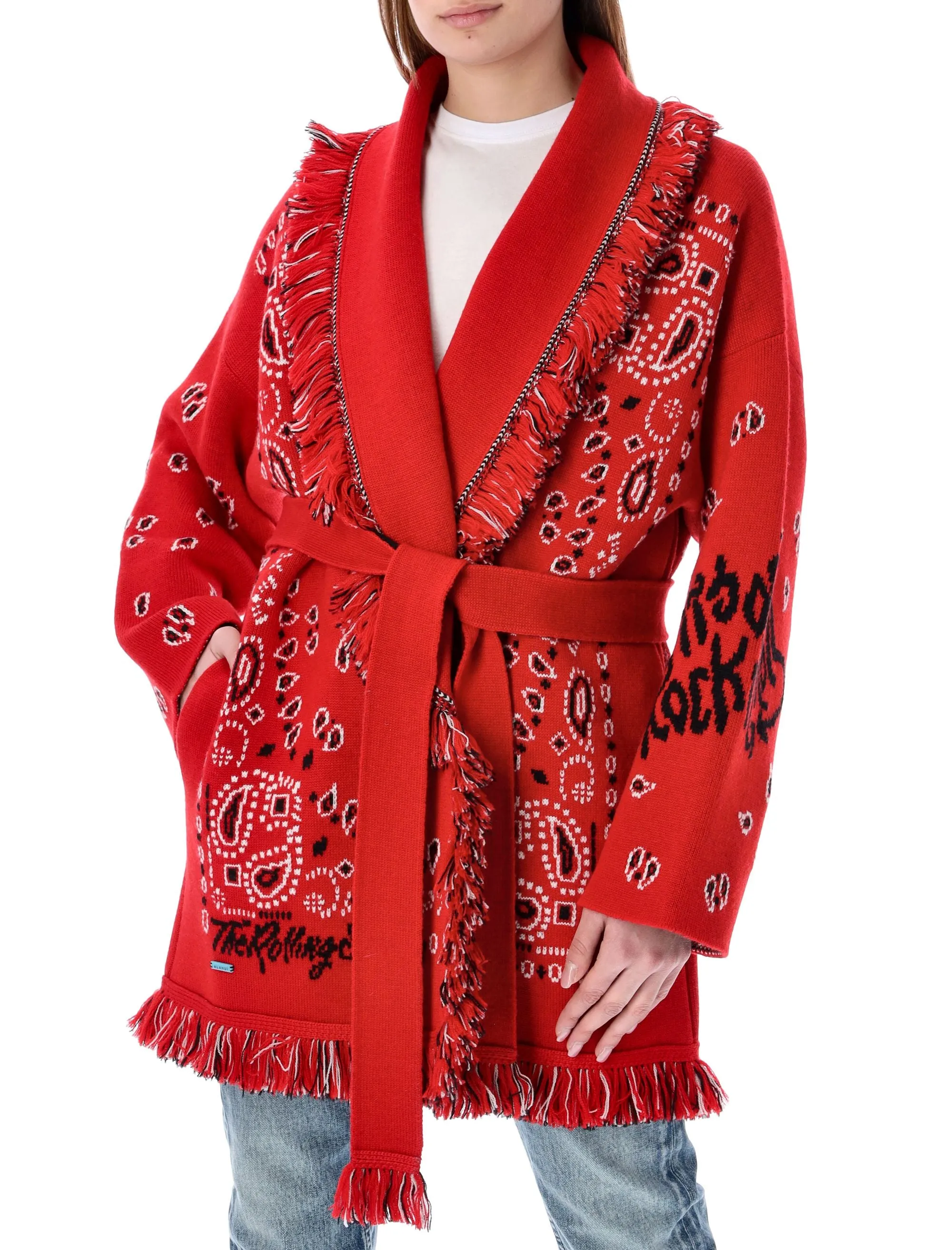 Alanui Tie Waist Knit Cardigan