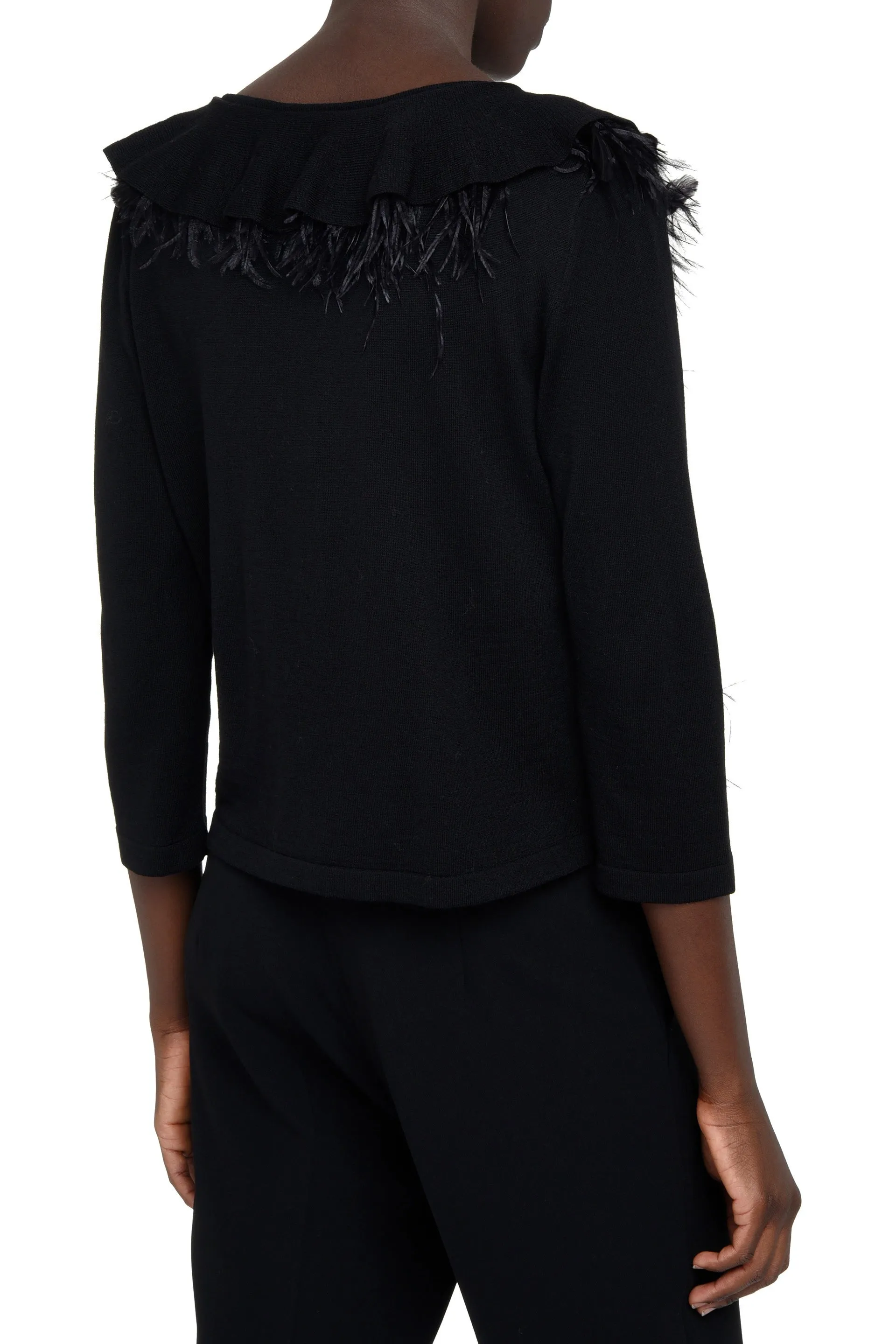 Alberta Ferretti Feather Embellished Knit Jumper