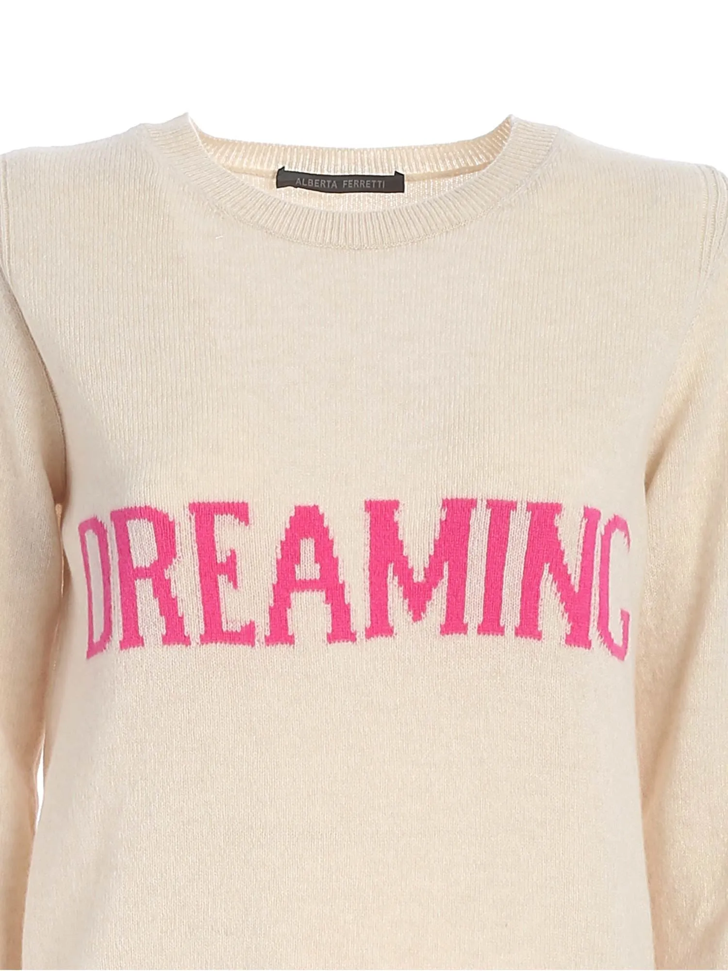 Alberta Ferretti Logo Intarsia Crewneck Sweater