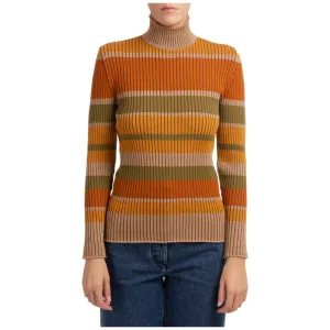 Alberta Ferretti Turtle-Neck Striped Sweater