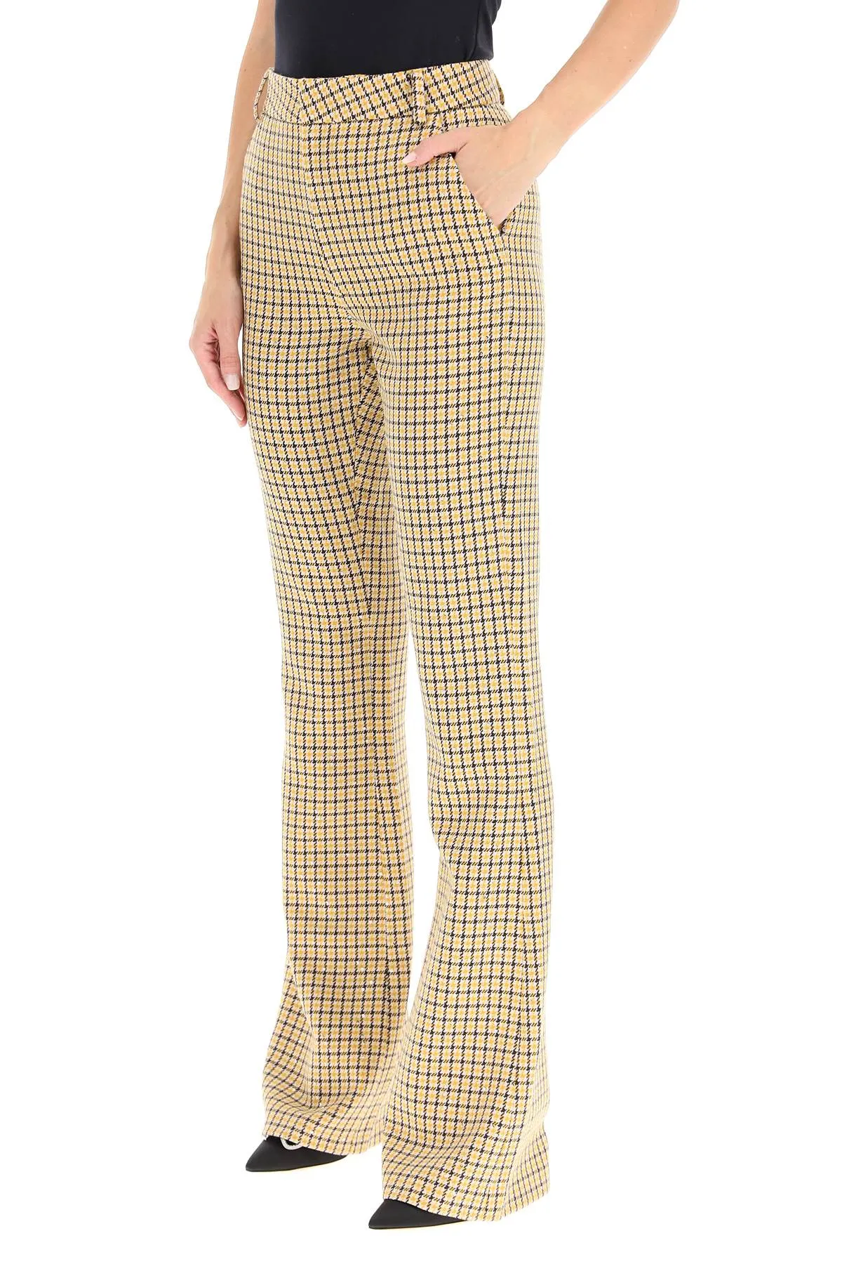 Alessandra Rich Checked Bootcut Trousers