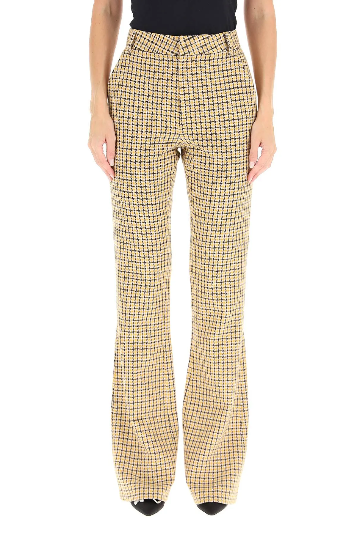 Alessandra Rich Checked Bootcut Trousers