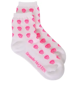 Alexander McQueen Allover Skull Intarsia-Knit Ankle Socks