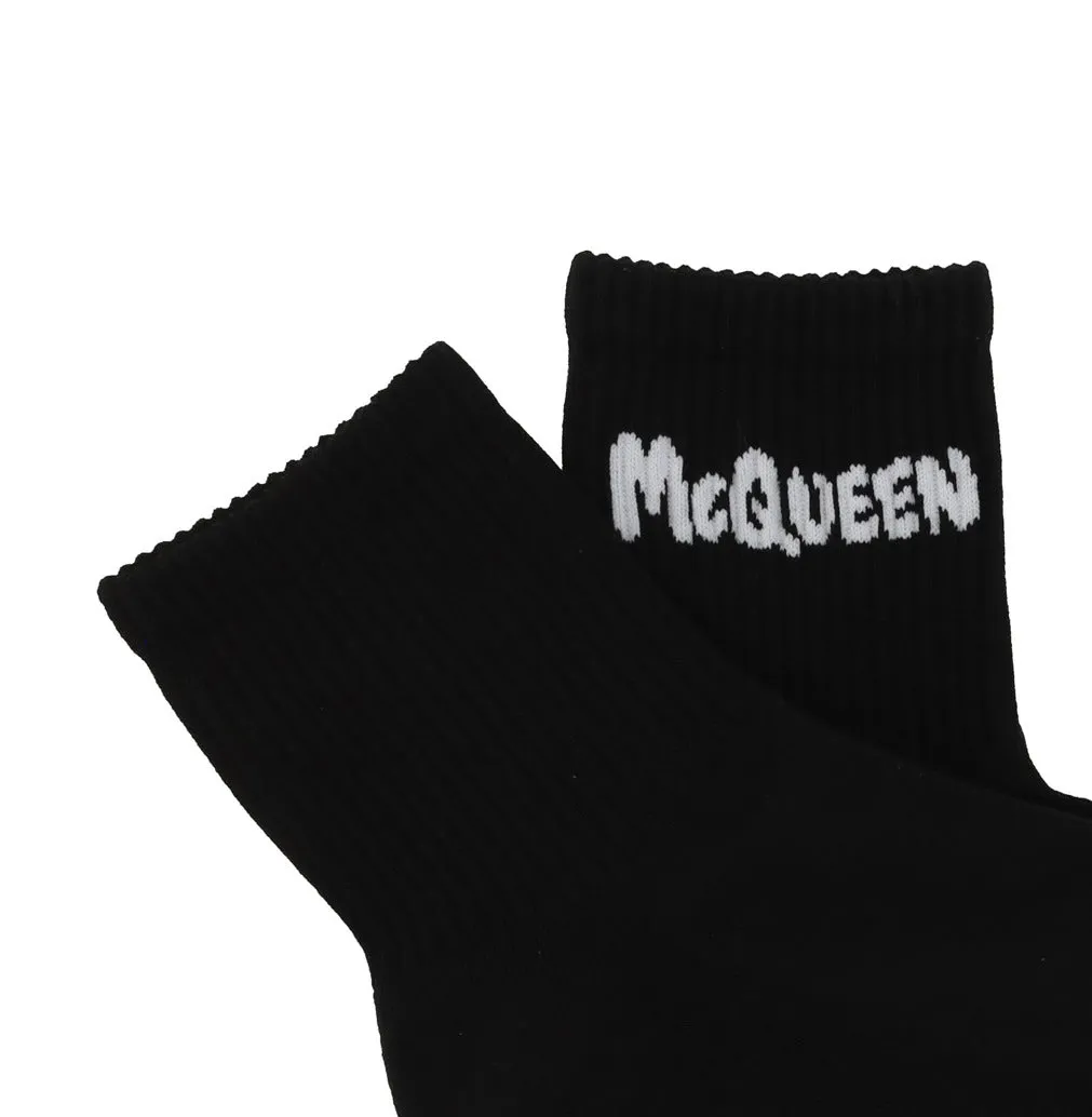 Alexander McQueen Graffiti Logo Intarsia Socks