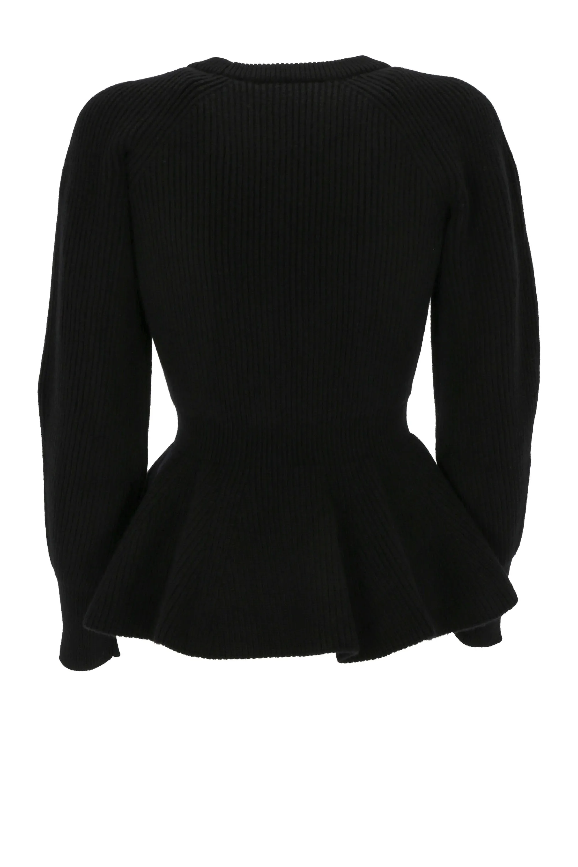 Alexander McQueen Peplum Long Sleeved Sweater