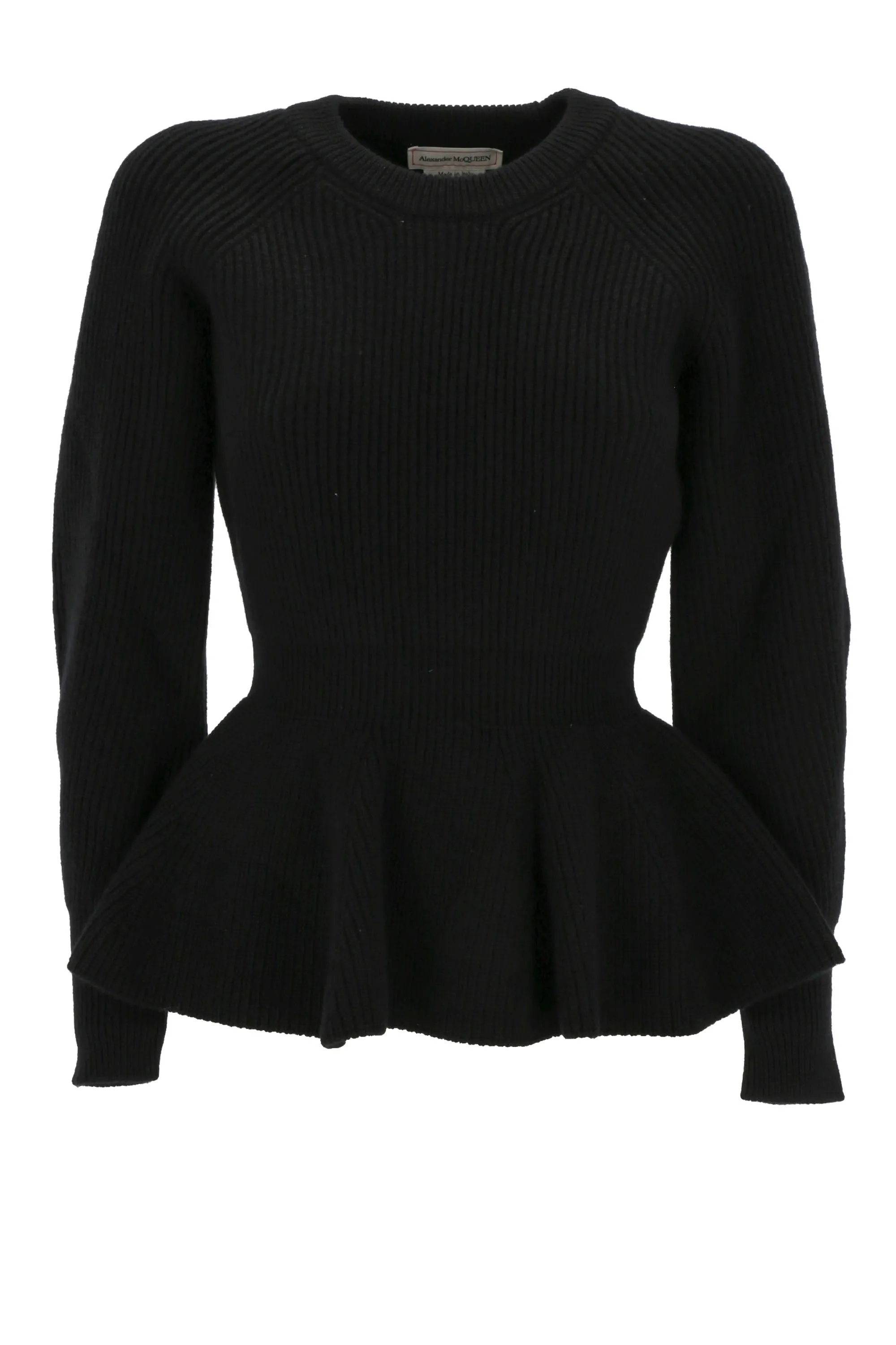 Alexander McQueen Peplum Long Sleeved Sweater