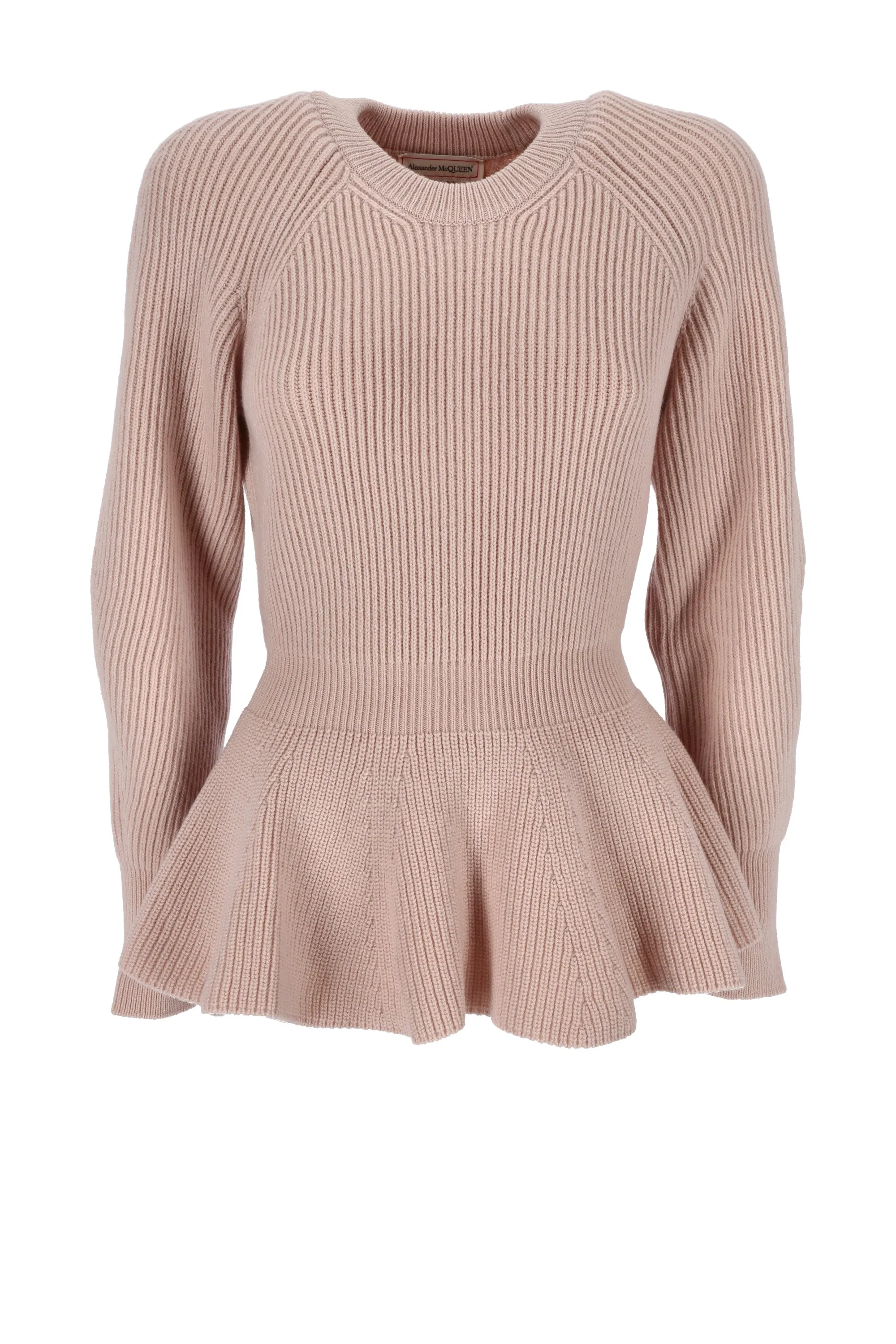 Alexander McQueen Peplum Long Sleeved Sweater