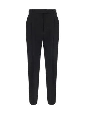 Alexander McQueen Pressed Crease Tapered Trousers