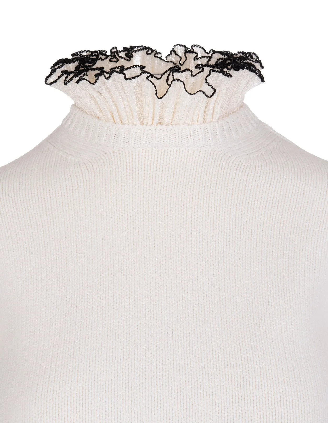 Alexander McQueen Ruffled Neck Knitted Sweater