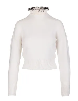 Alexander McQueen Ruffled Neck Knitted Sweater