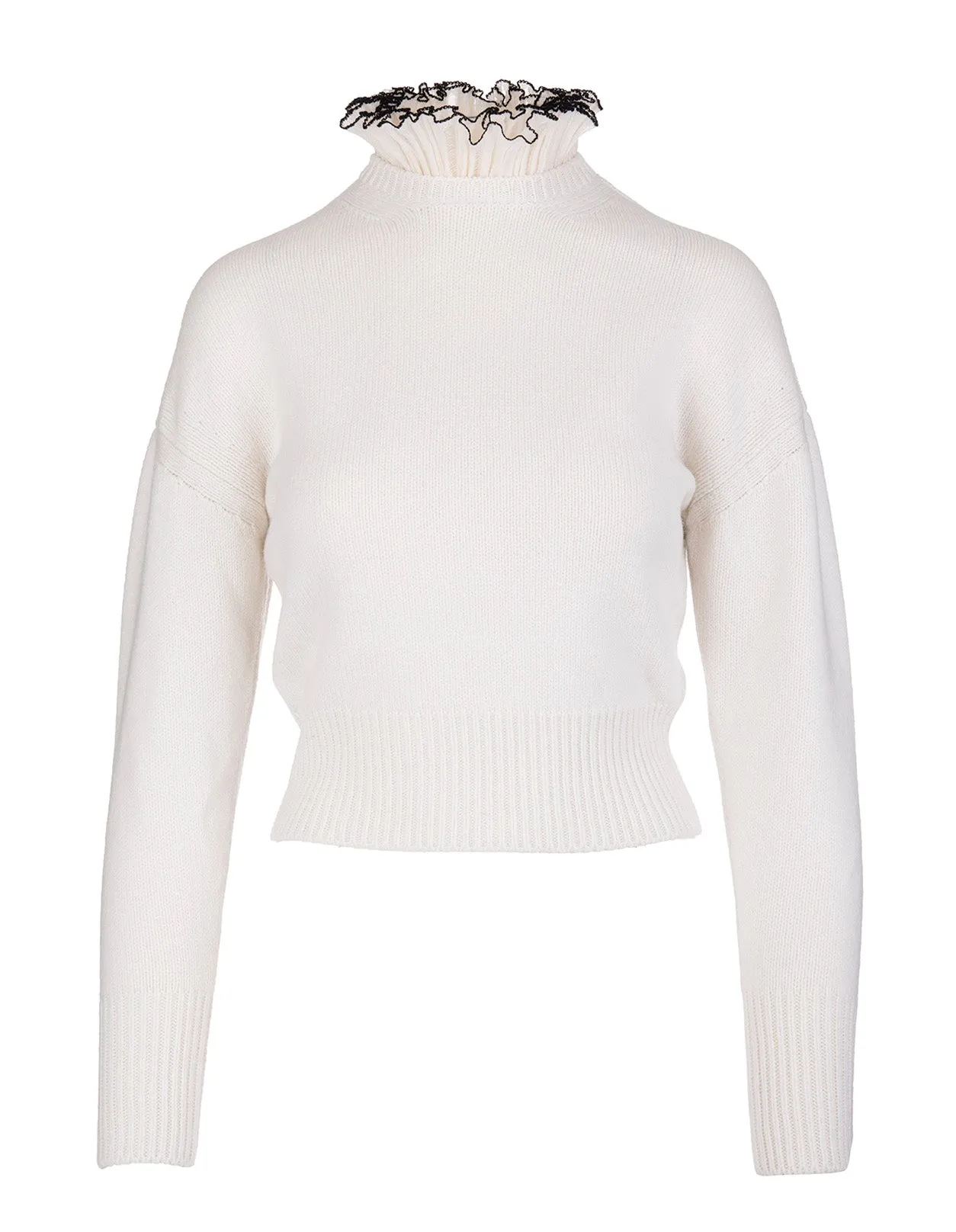 Alexander McQueen Ruffled Neck Knitted Sweater