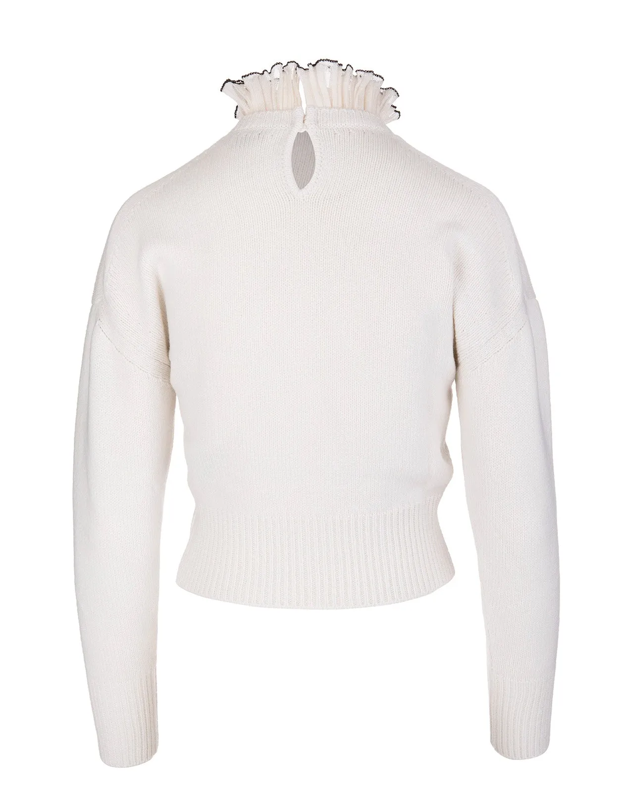 Alexander McQueen Ruffled Neck Knitted Sweater