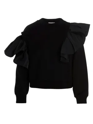 Alexander McQueen Ruffled Ribbed Sweater
