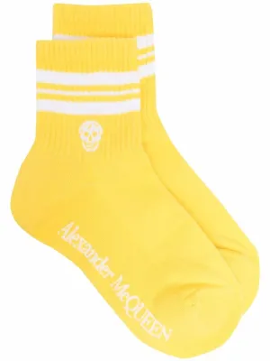 Alexander McQueen Skull Logo Intarsia Socks