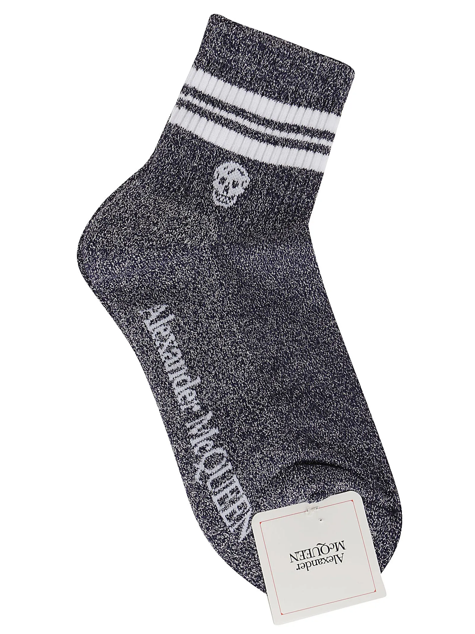 Alexander McQueen Striped Logo Intarsia-Knit Socks
