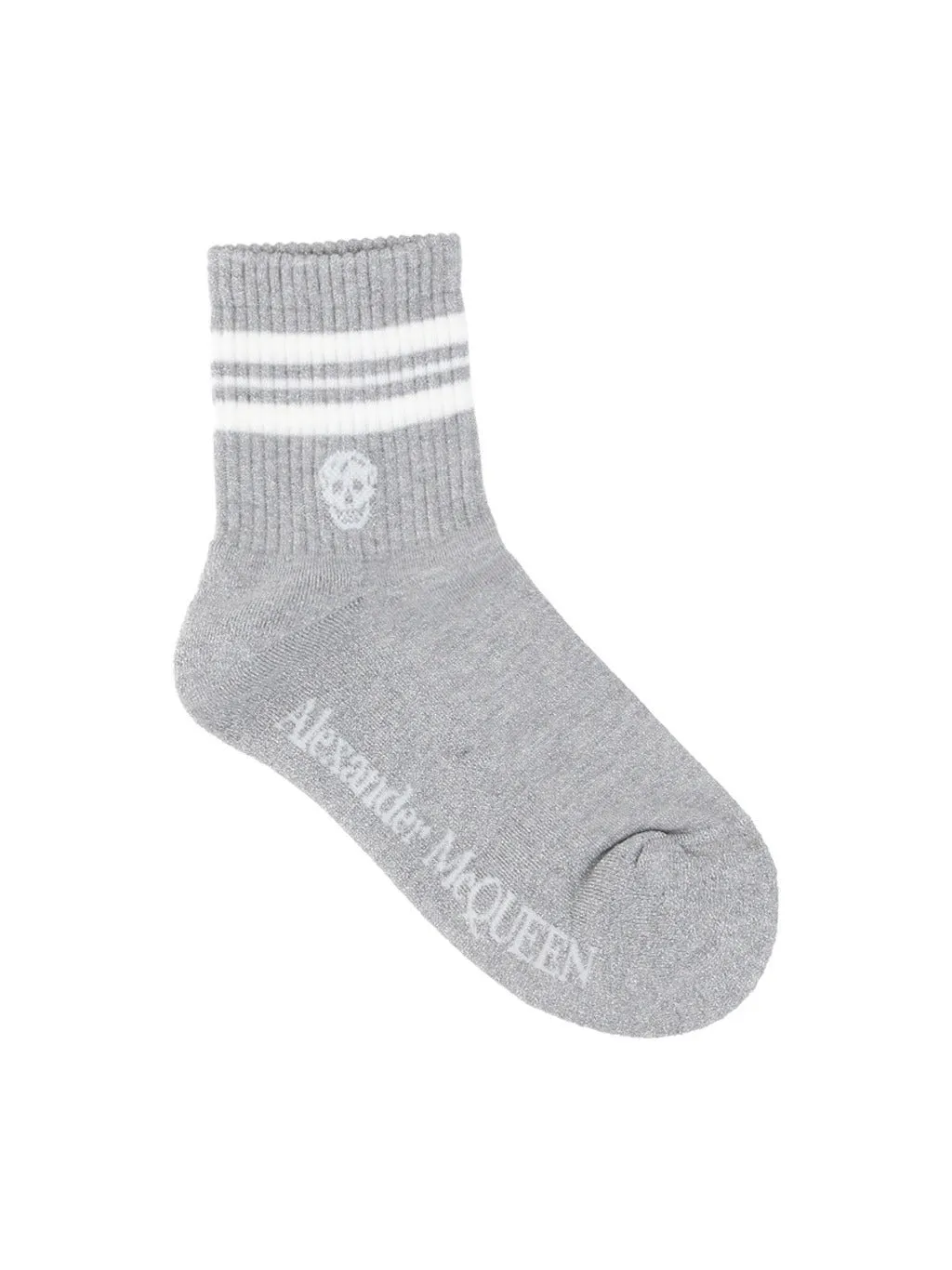 Alexander McQueen Striped Logo Intarsia-Knit Socks