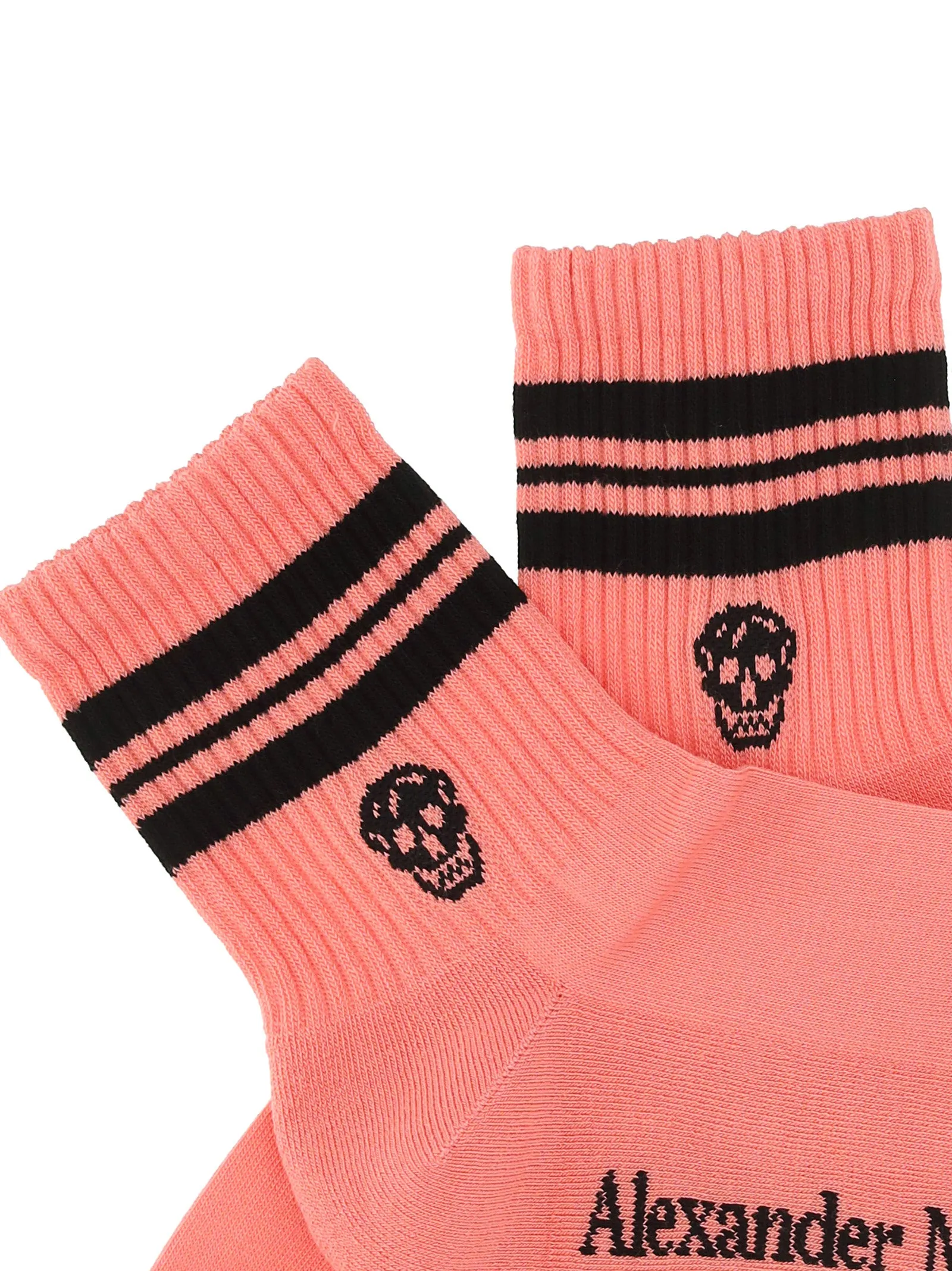 Alexander McQueen Striped Logo Intarsia-Knit Socks
