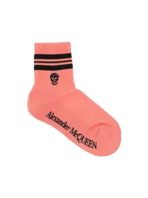 Alexander McQueen Striped Logo Intarsia-Knit Socks