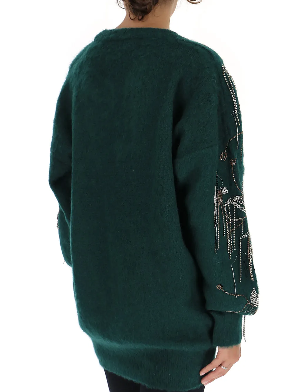 Amen Embellished V-Neck Knit Jumper