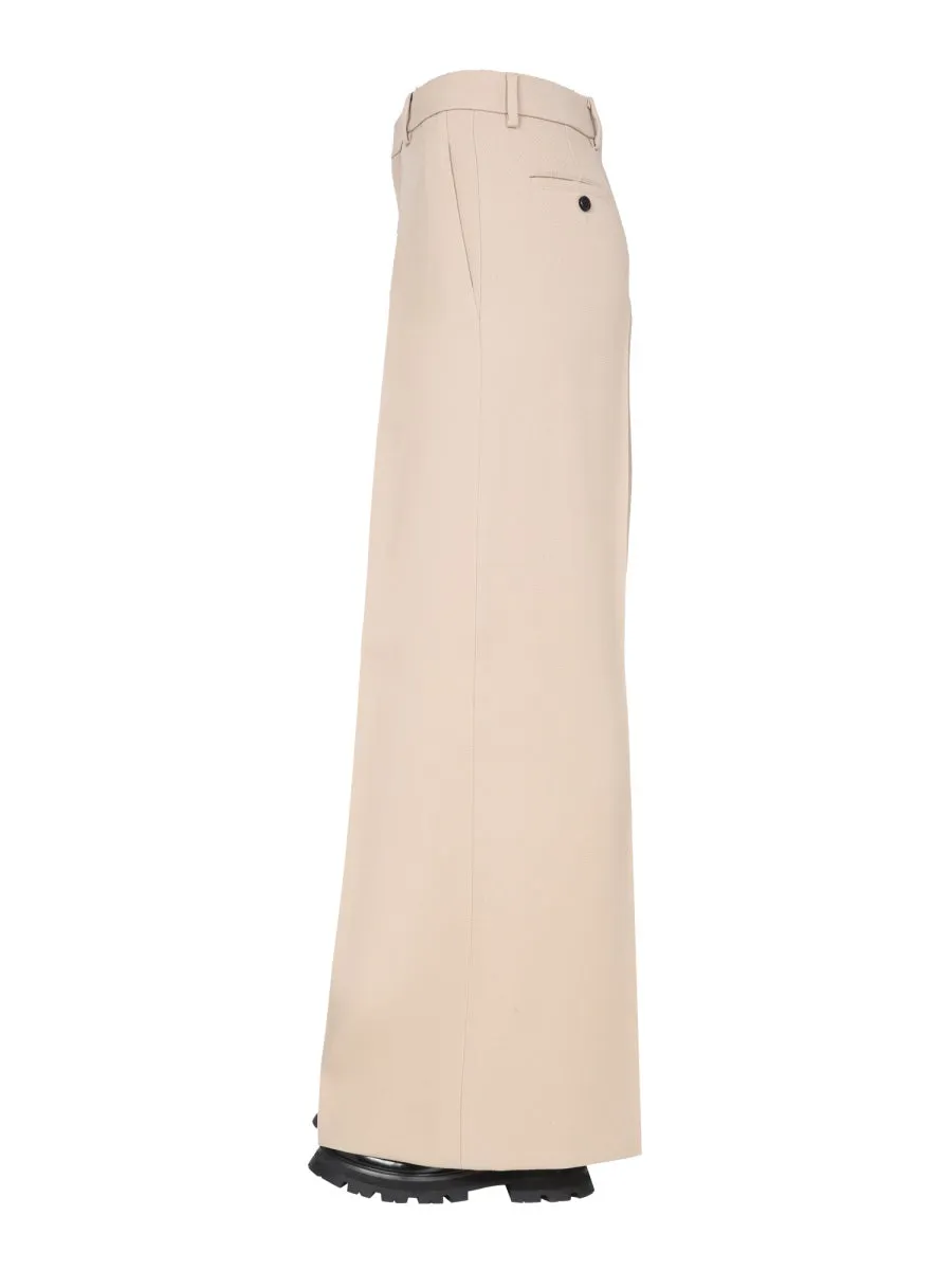 AMI Belted Wide-Leg Pants