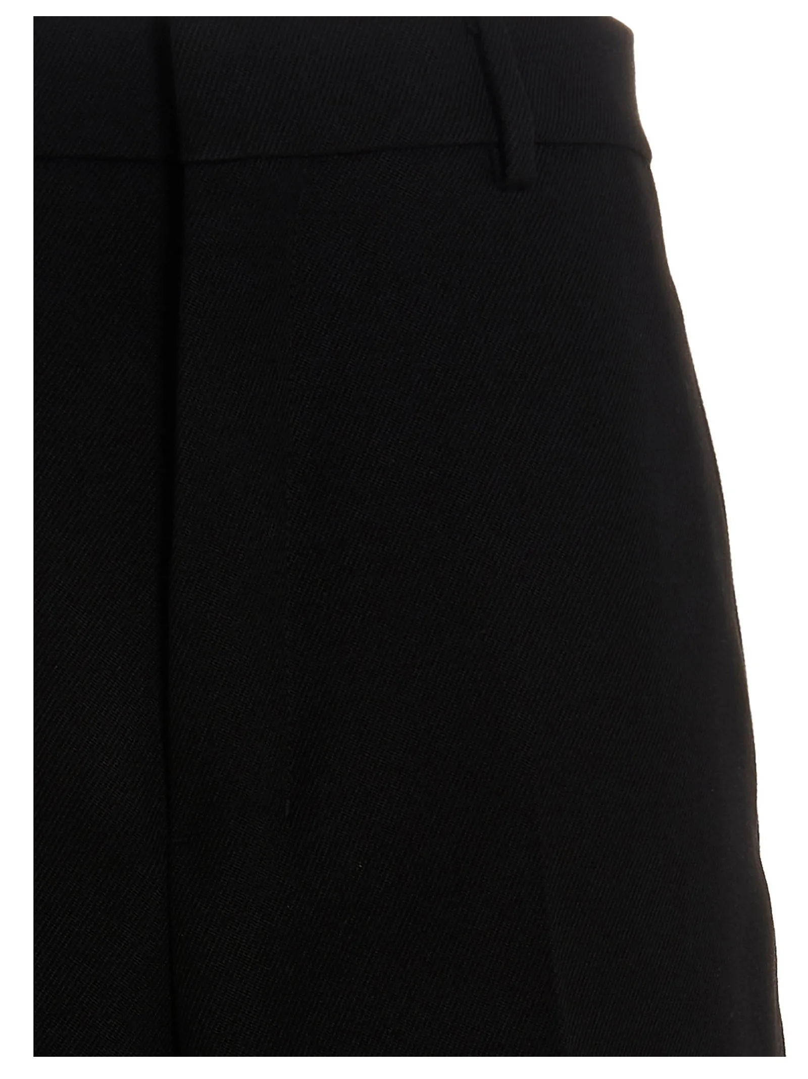 AMI Belted Wide-Leg Pants
