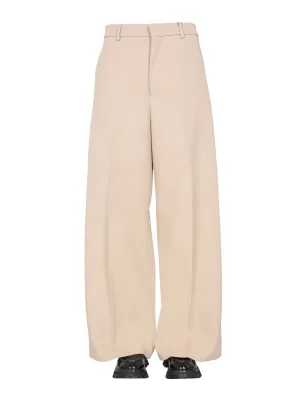 AMI Belted Wide-Leg Pants