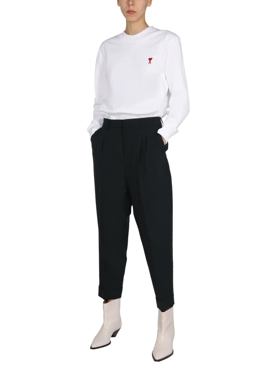 AMI High-Waisted Tailored Trousers