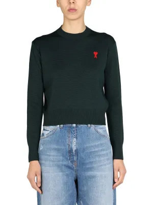 AMI Logo Embroidered Knit Jumper