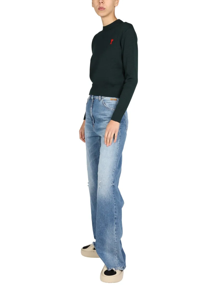 AMI Logo Embroidered Knit Jumper