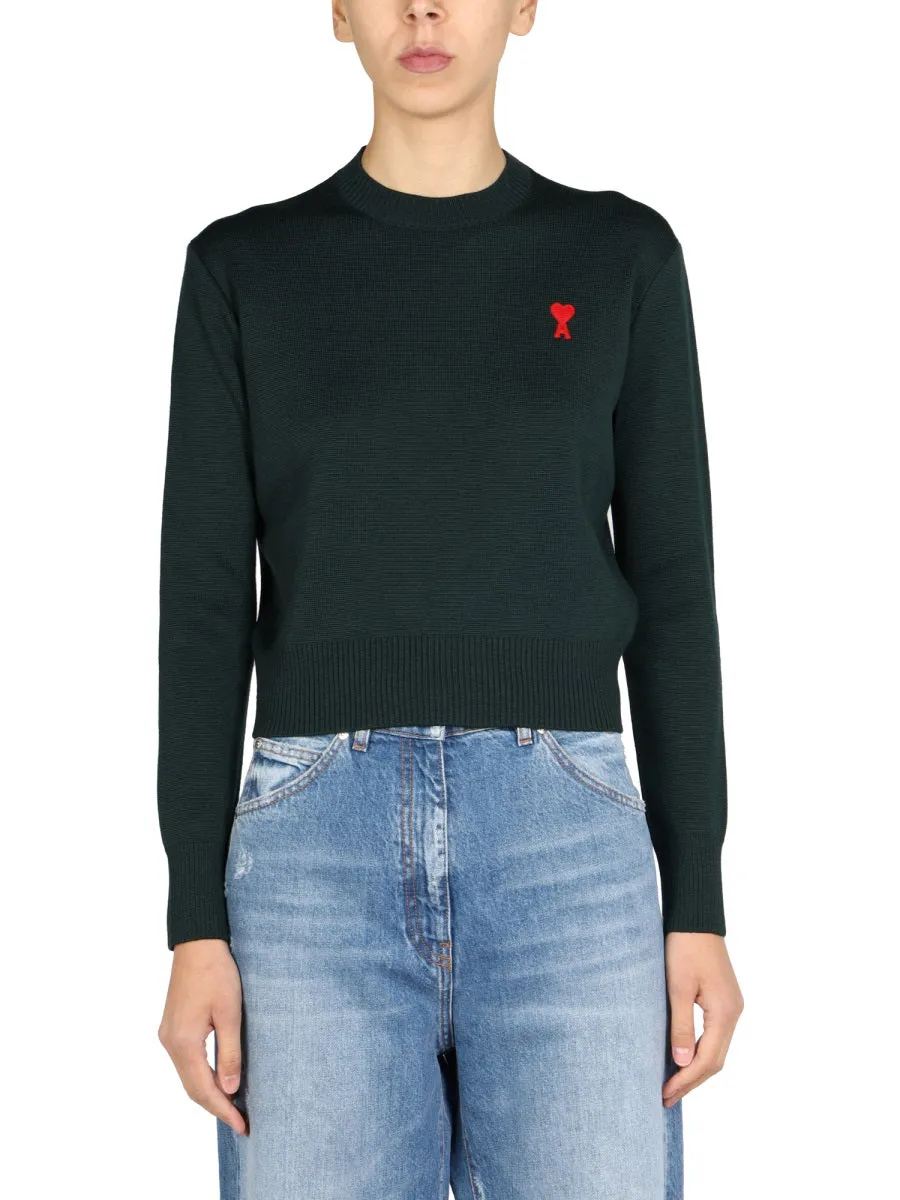 AMI Logo Embroidered Knit Jumper