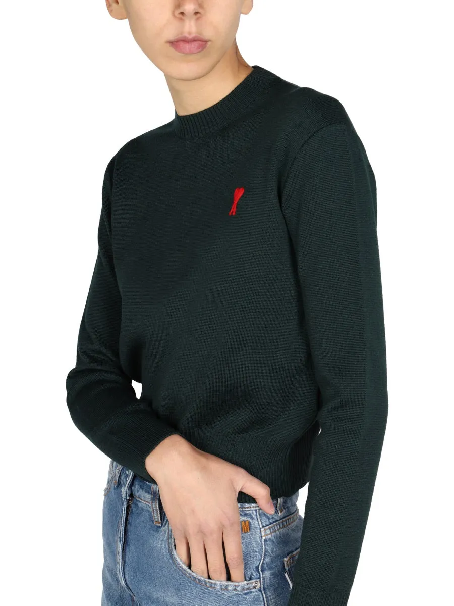 AMI Logo Embroidered Knit Jumper
