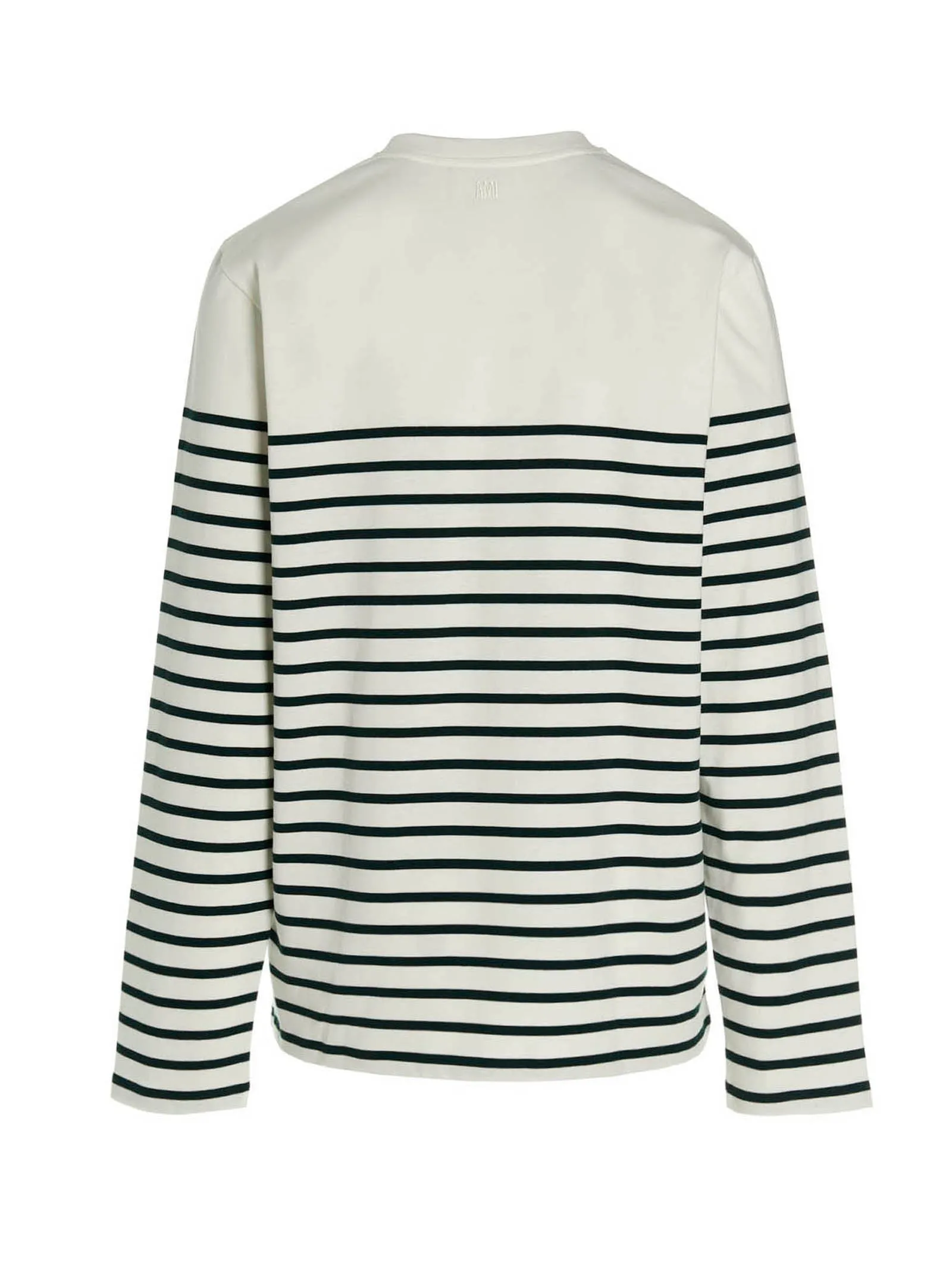 AMI Logo Embroidered Striped Knitted Sweater
