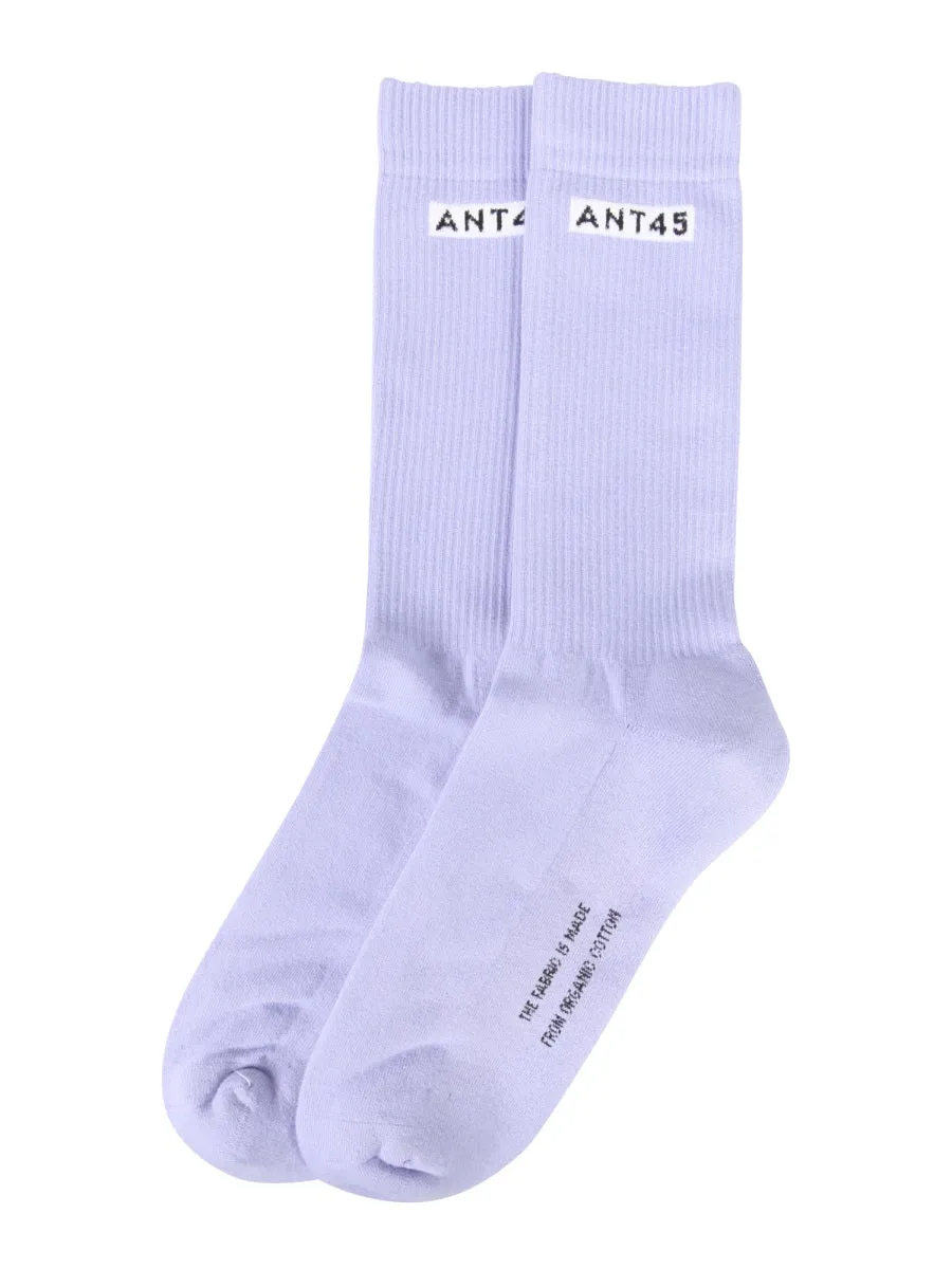 ANT45 Logo Detailed Crew Socks