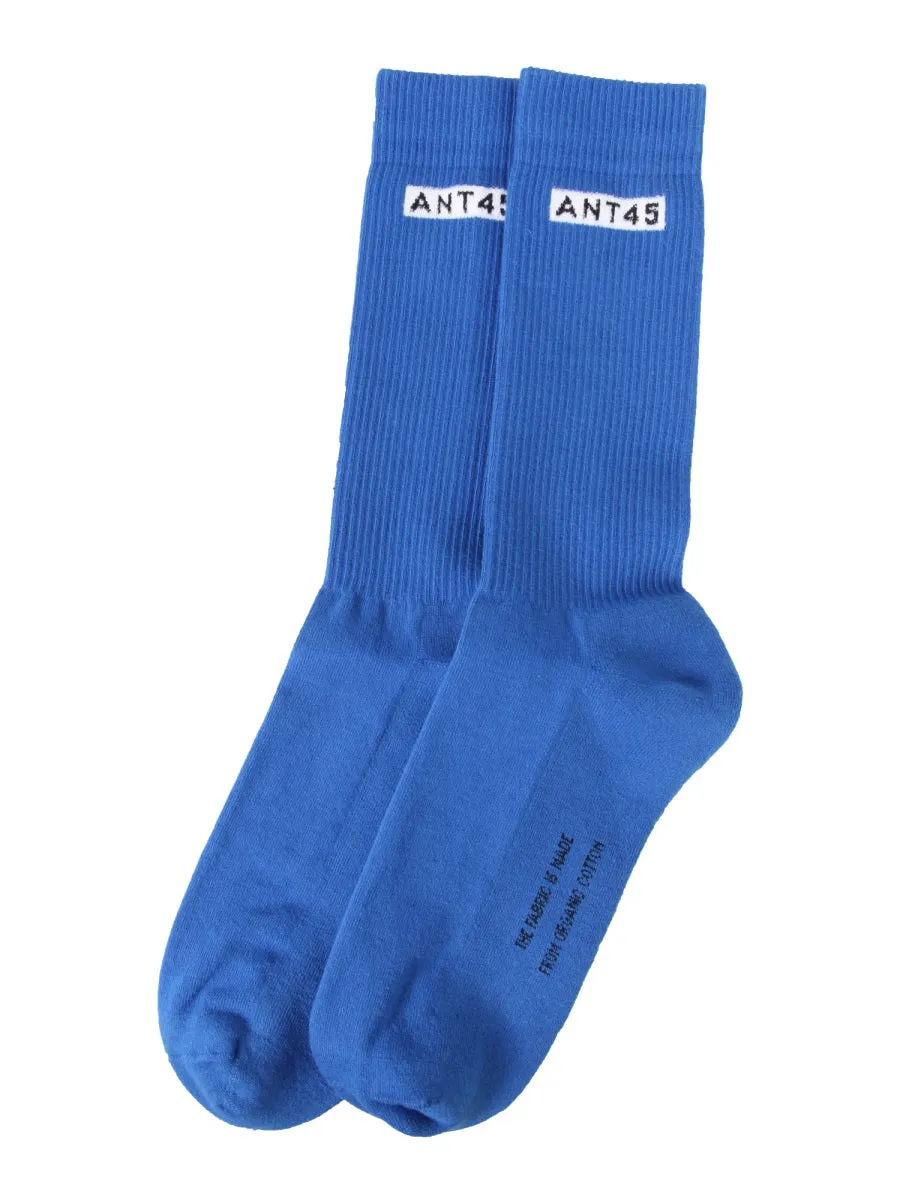 ANT45 Logo Detailed Crew Socks
