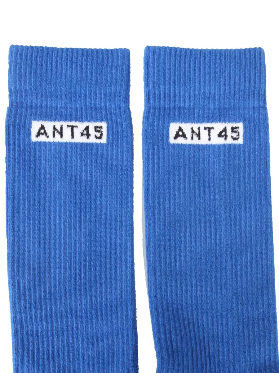 ANT45 Logo Detailed Crew Socks