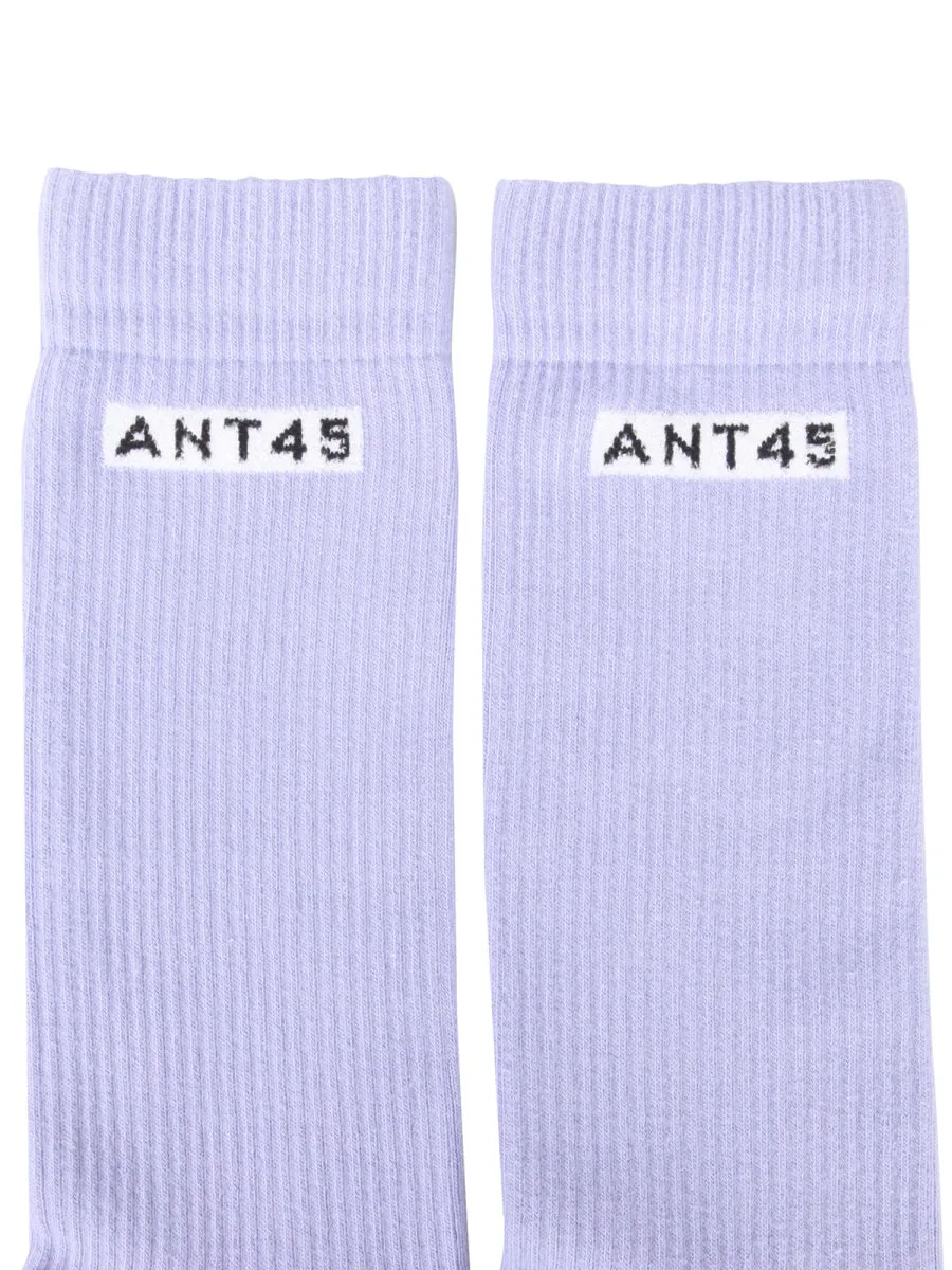 ANT45 Logo Detailed Crew Socks