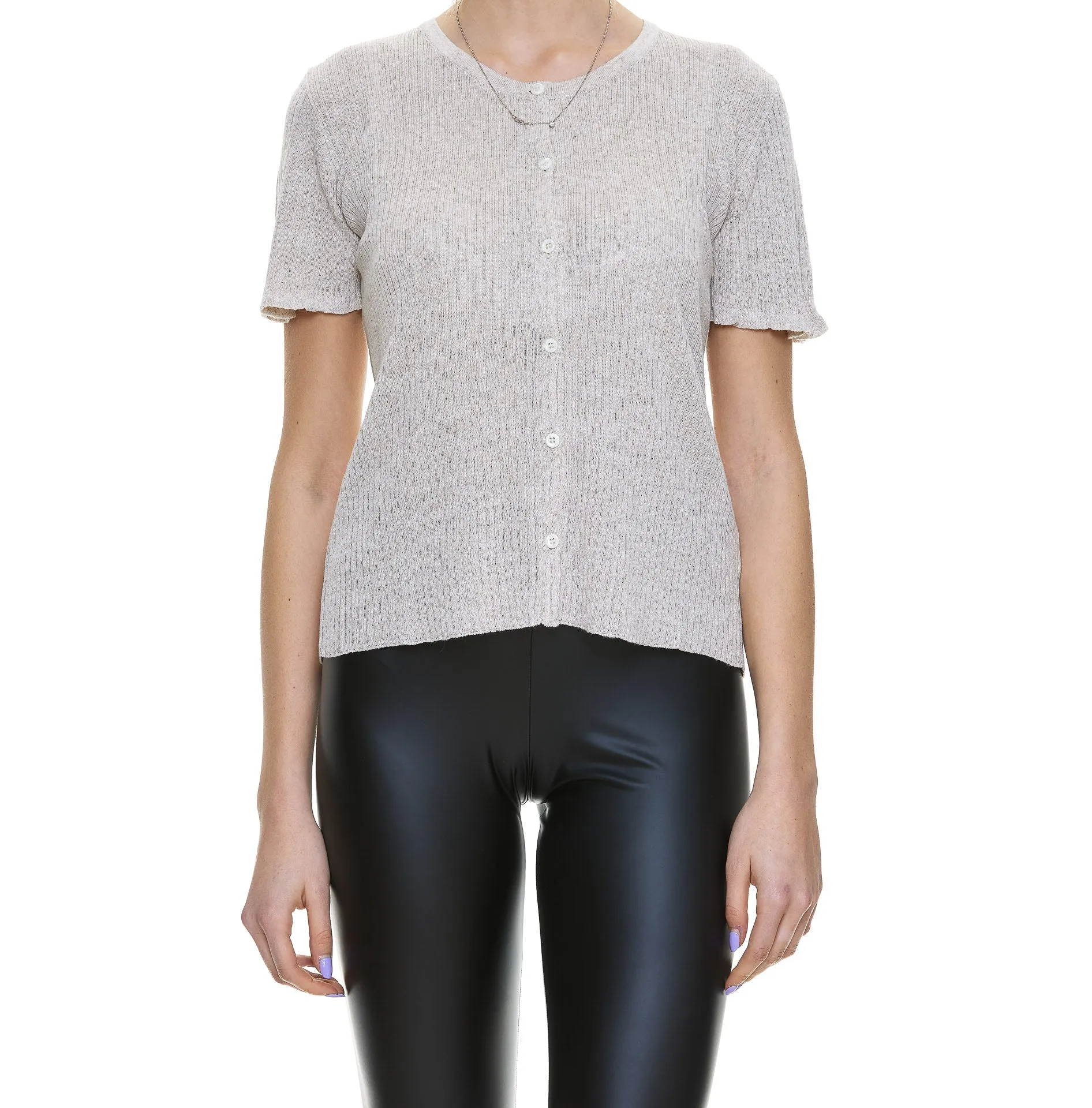 A.P.C. Aria Buttoned Ribbed Knit Top