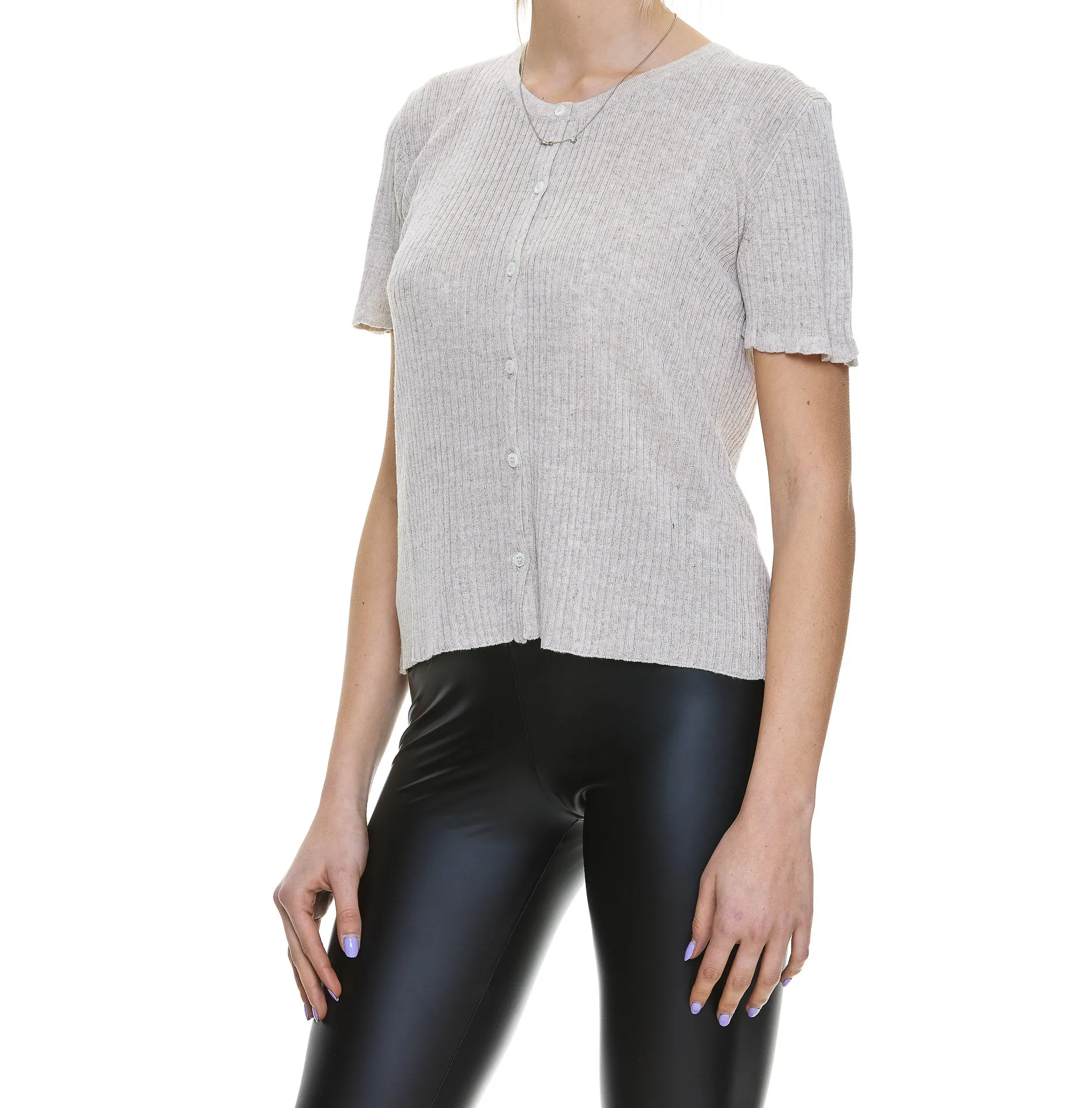 A.P.C. Aria Buttoned Ribbed Knit Top
