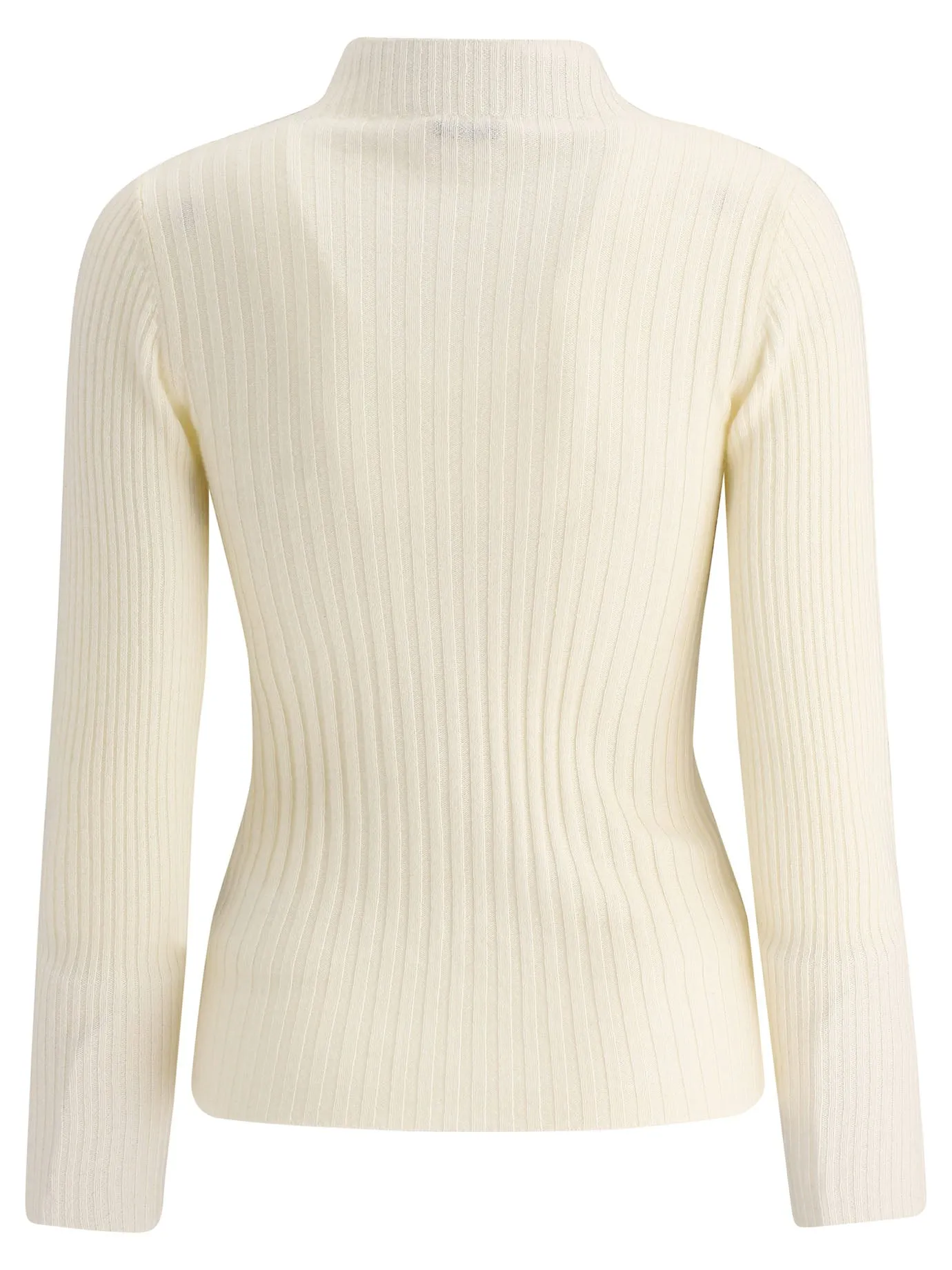 Aspesi Mock Neck Ribbed Sweater