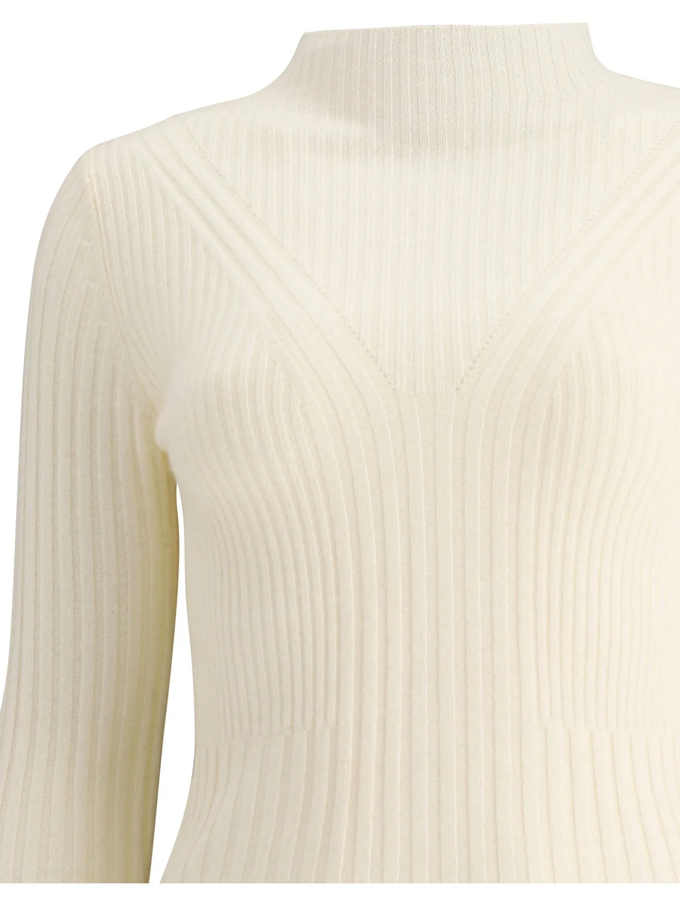 Aspesi Mock Neck Ribbed Sweater