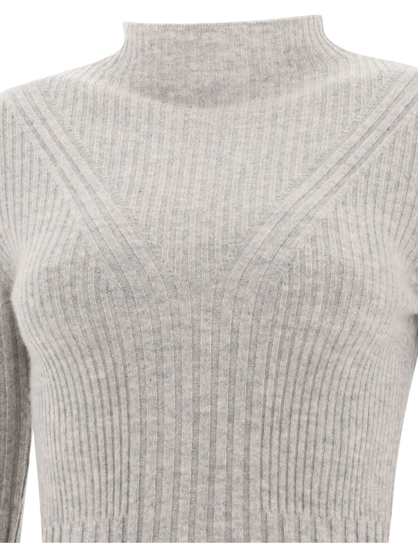 Aspesi Mock Neck Ribbed Sweater