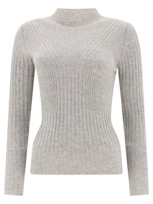 Aspesi Mock Neck Ribbed Sweater