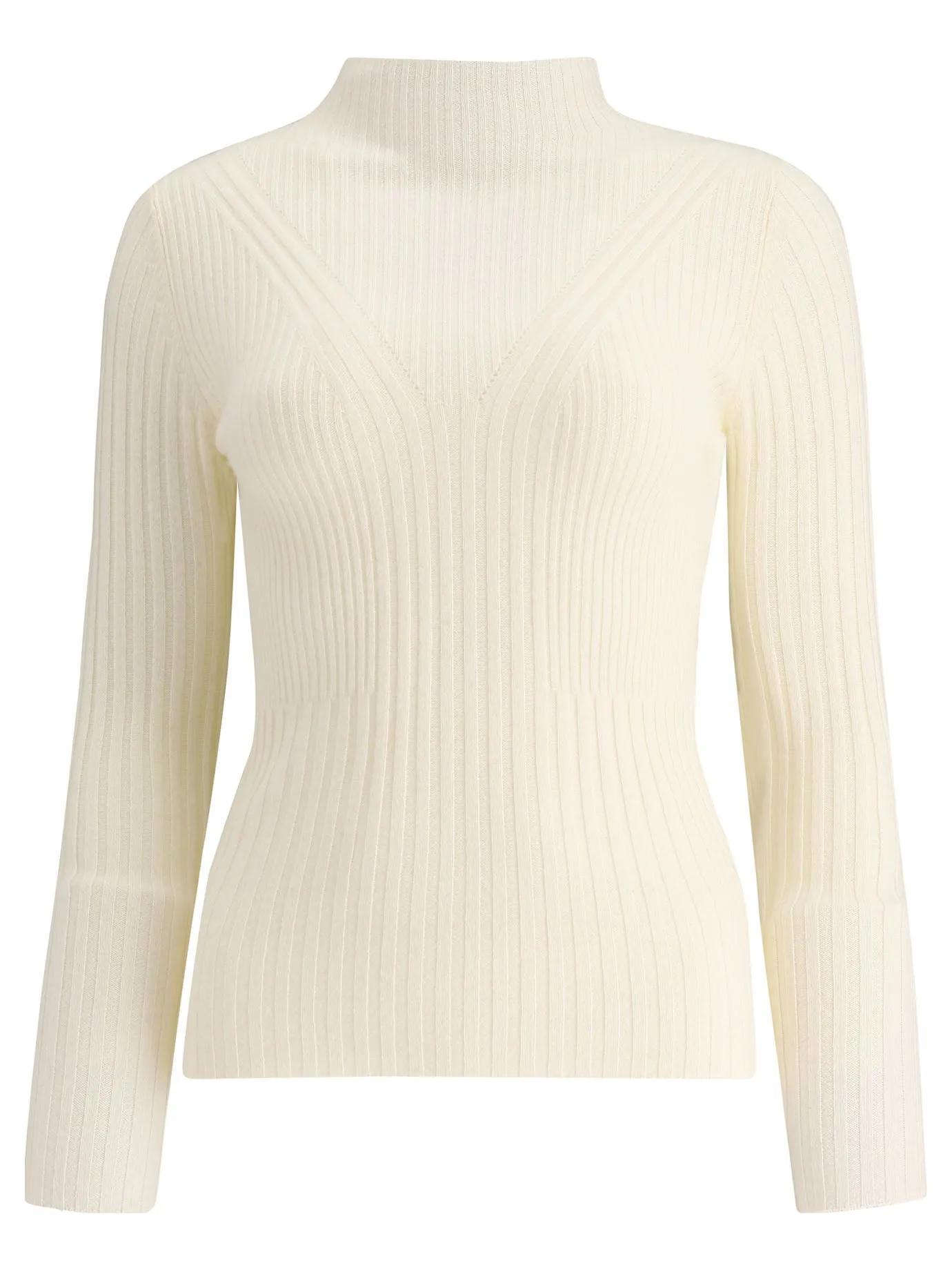 Aspesi Mock Neck Ribbed Sweater