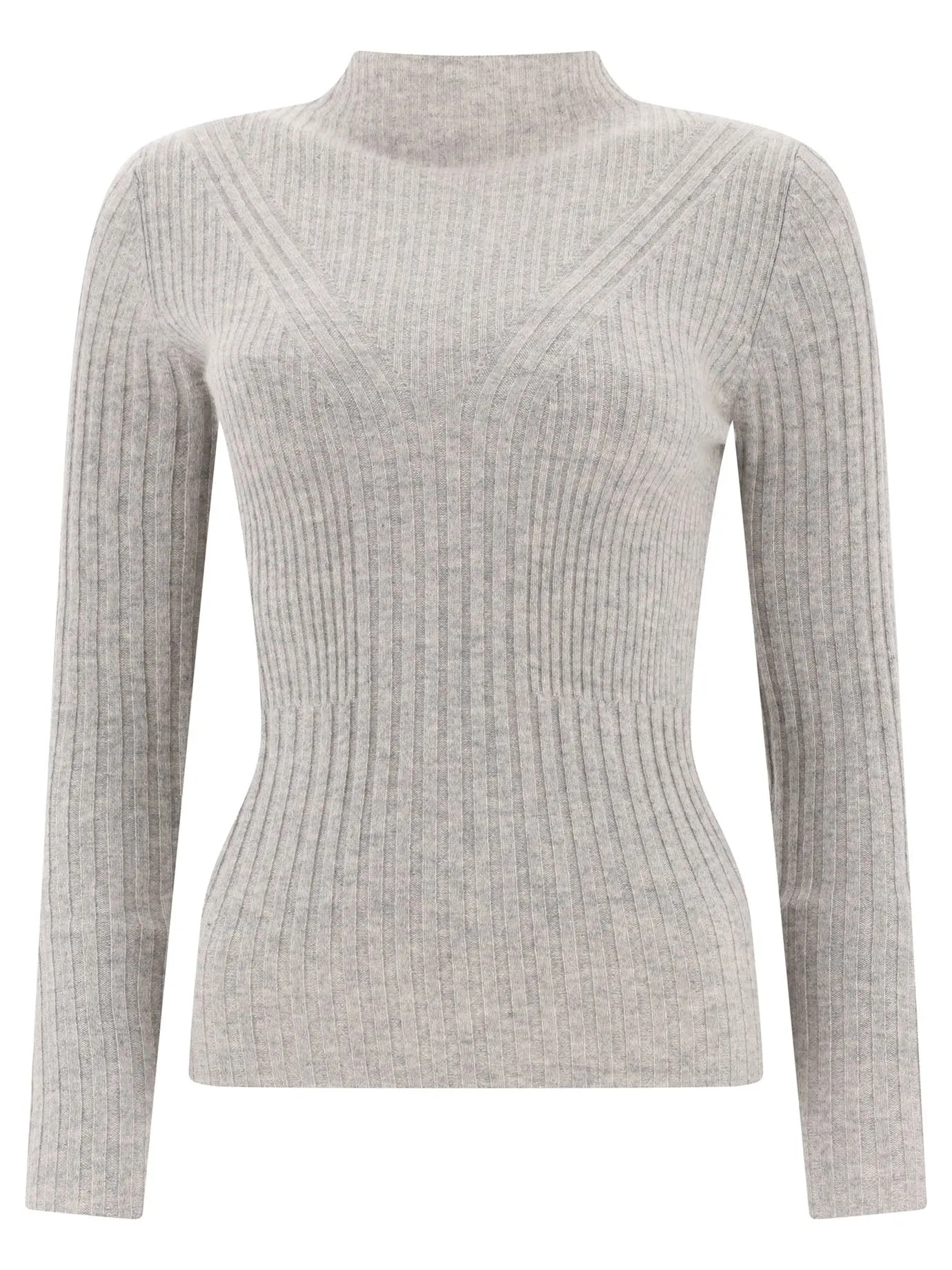 Aspesi Mock Neck Ribbed Sweater